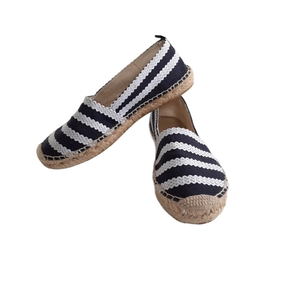 BODEN Violette Canvas Espadrilles UK Size 5 EU 38 Navy And Ivory Worn Once - Picture 2 of 10